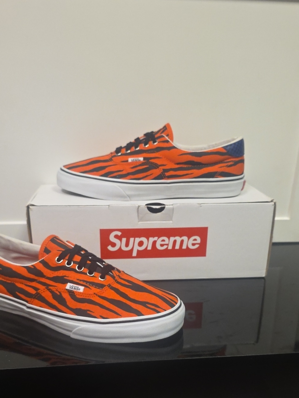 Vans Supreme Era Style 46 Orange Zebra Men’s 10 Women’s 11.5